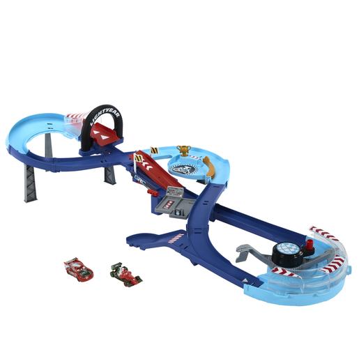 Mattel - Cars - Conjunto de Pistas e Veículos Global Racers pista de saltos ㅤ