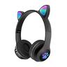 Auscultadores orelhas de gato bluetooth preto