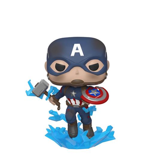 Los Vengadores - Capitán América Bobble-Head Endgame con Escudo Roto - Figura Funko POP