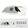 Outsunny - Tenda de campismo familiar 610x385x220 cm Verde