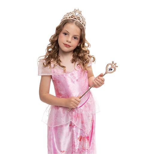 Conjunto Tiara e Varinha Princesa Ouro