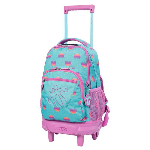 Totto - Mochila escolar com rodas Resma multicolor Corações