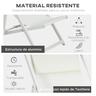 Outsunny - Pack 2 espreguiçadeiras de jardim branco