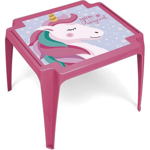 Mesa de plástico ZASKA-Unicornio de 50x55x44cm ㅤ