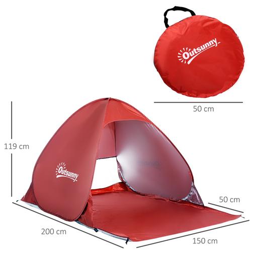 Outsunny - Tenda Pop Up praia Vermelho