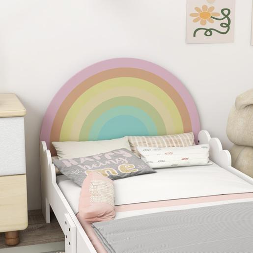 Homcom - Cama Infantil Arco-íris Rosa