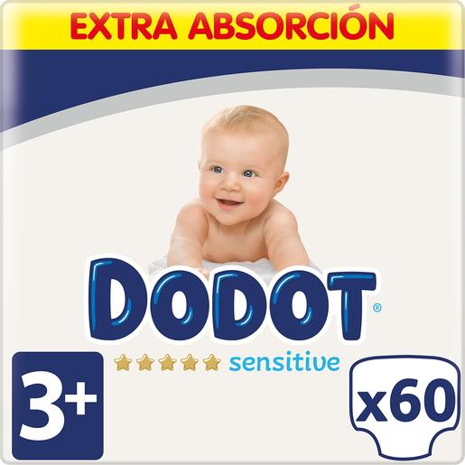 Dodot - Pañales Sensitive Extra T3+ (7-11 kg) 60 Unidades