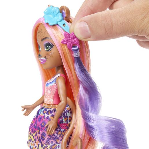 Mattel - Enchantimals - Muñeca guepardo Glam Party con accesorios para peinar y mascota ㅤ