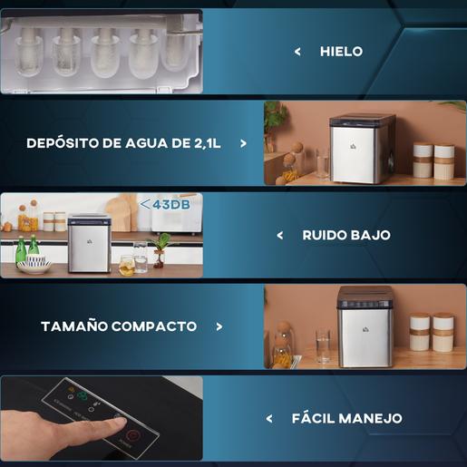 Homcom - Máquina de Gelo Prateada 105W