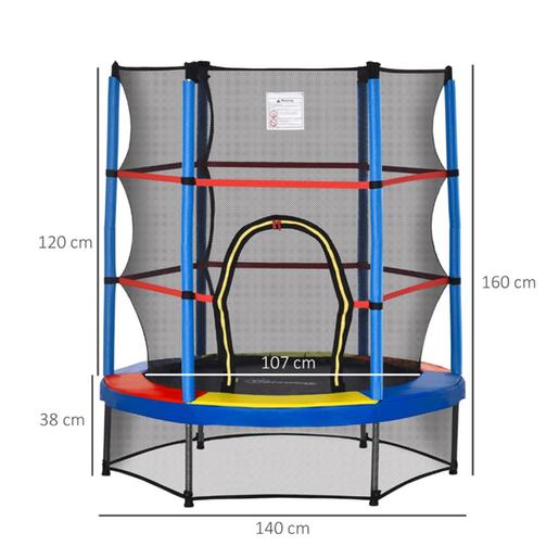 Homcom - Trampolim Azul com rede de segurança de 160 cm