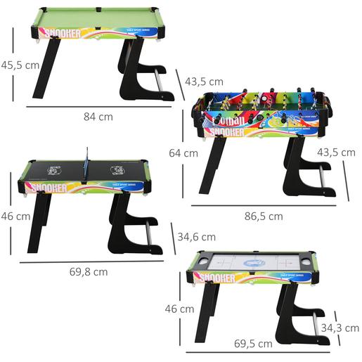 Homcom - Mesa multijogos desenho 4 em 1