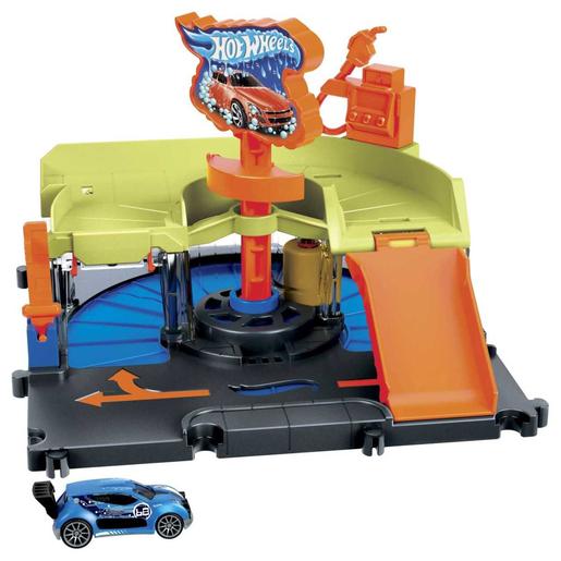 Hot Wheels - Lavadero de coches exprés Hot Wheels City con pista y vehículo incluido ㅤ