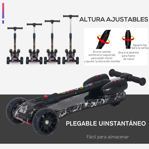 Homcom - Trotinete scooter com efeitos de luz e som