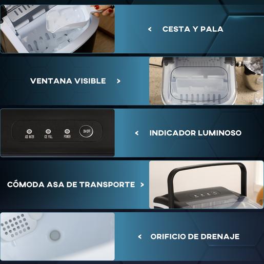 Homcom - Máquina de Gelo Preta 105W