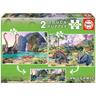 Educa Borrás - Dino World Pack Puzzles 2x100 Piezas