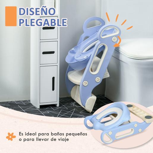 Homcom - Adaptador WC Plegável Azul e Branco