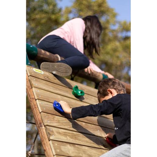 Parque infantil de madeira baloiços e escalada Timbu