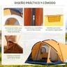 Outsunny - Tenda de campismo familiar 548x510x210 cm Laranja