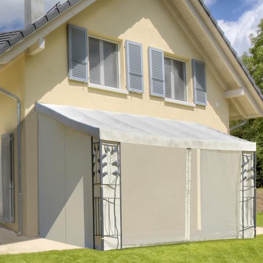 Outsunny - Pérgola de parede 4x3 m Bege