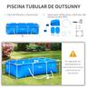 Outsunny - Piscina desmontable tubular de acero azul 2.100 l con depuradora