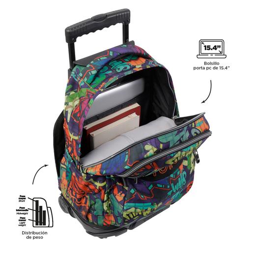 Totto - Mochila escolar con ruedas graffiti Renglones