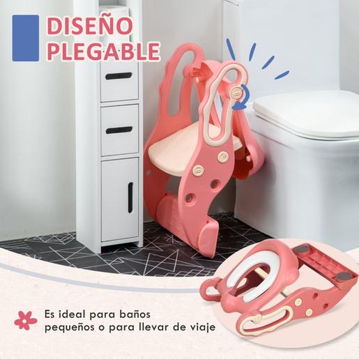 Homcom - Adaptador WC com escada Rosa