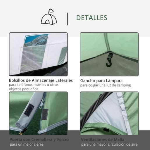 Outsunny - Tenda de Campanha Familiar 426x206x154 cm Verde