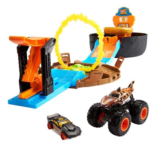 Hot Wheels - Playset pneus para acrobacias Monster Trucks