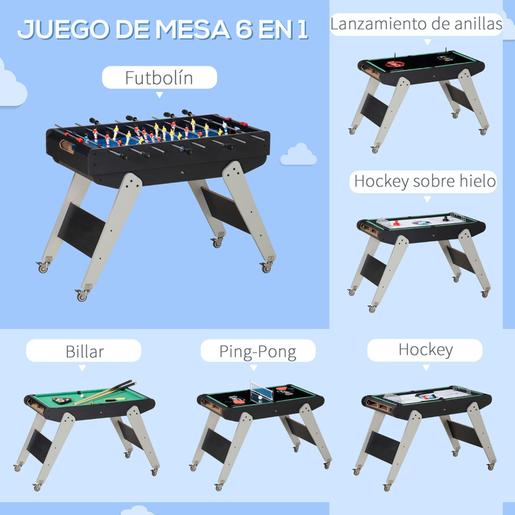 Homcom - Mesa multi-jogos 6 em 1