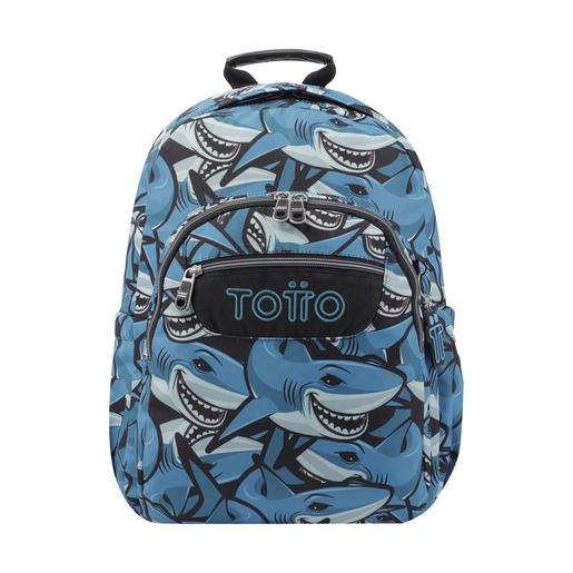 Totto - Mochila escolar tubarões Acuarela