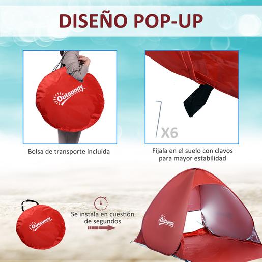 Outsunny - Tenda Pop Up praia Vermelho