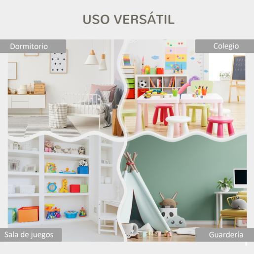 Homcom - Estante infantil de madeira Cinzento e Branco