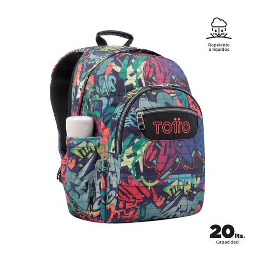 Totto - Mochila escolar adaptable a carro graffiti Acuareles