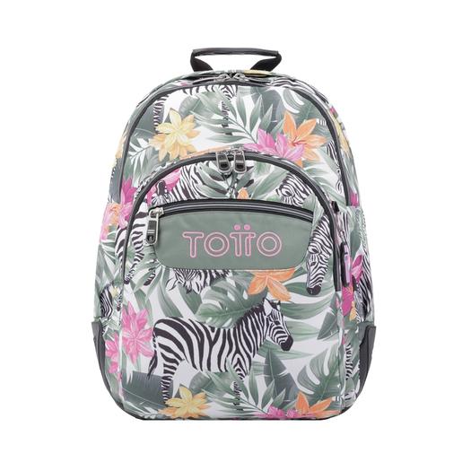 Totto - Mochila escolar tropical zebras Crayoles