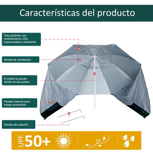 Outsunny - Guarda-sol com dois painéis laterais Verde