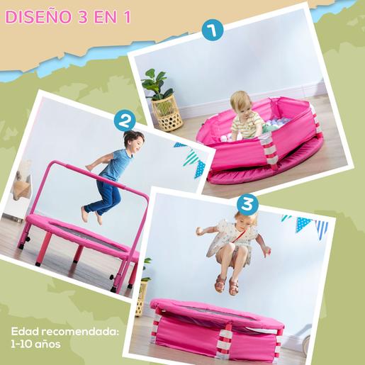 Homcom - Cama elástica 3 en 1 rosa