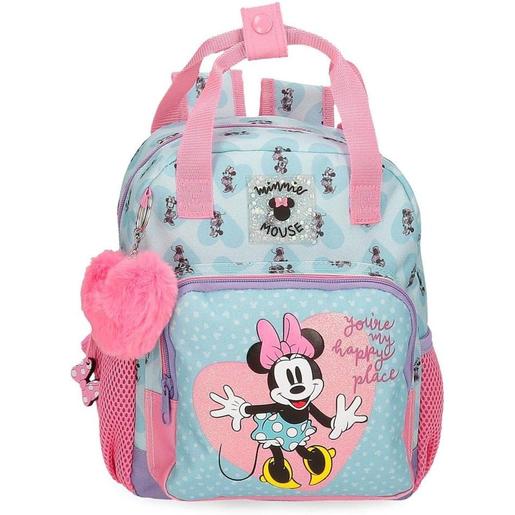 Disney - Mochila preescolar adaptable My Happy Place de poliéster azul 23x28x10cm 6,44L