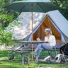 Outsunny - Mesa dobrável Camping com assentos cinza