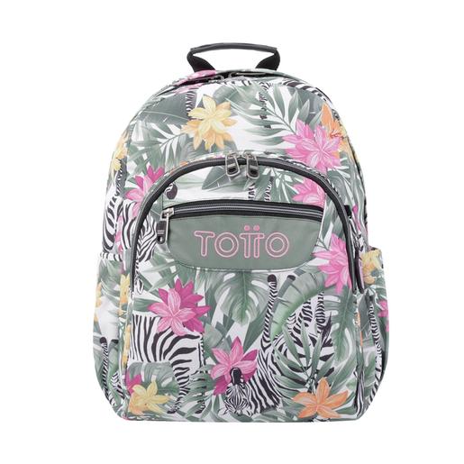 Totto - Mochila escolar tropical cebras Acuarela