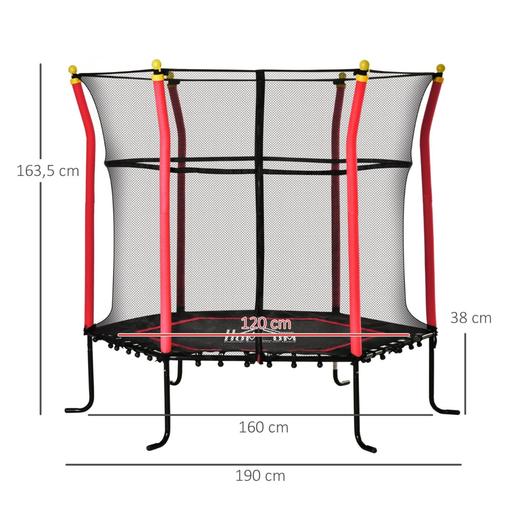 Homcom - Trampolim infantil de 163 cm Vermelho