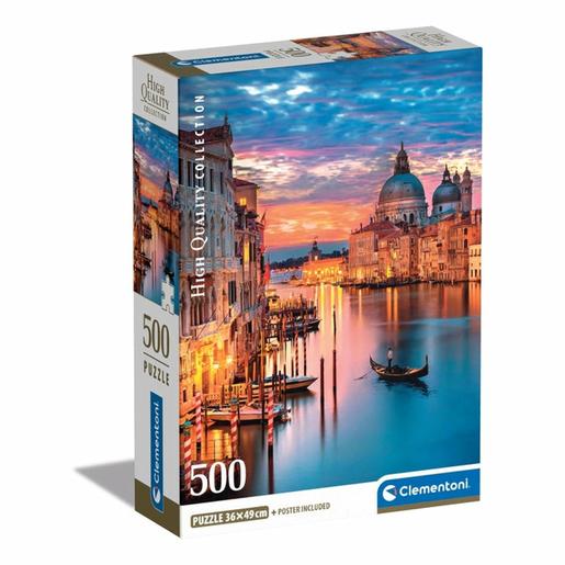 Clementoni Puzzle 500 Peças Iluminação Veneza Paisagem Multicolor ㅤ