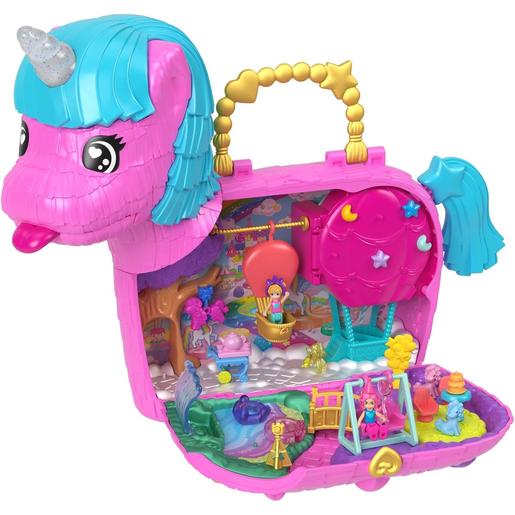 Mattel - Polly Pocket - Cofre Unicórnio Partyland Brinquedo - (Vários modelos) ㅤ