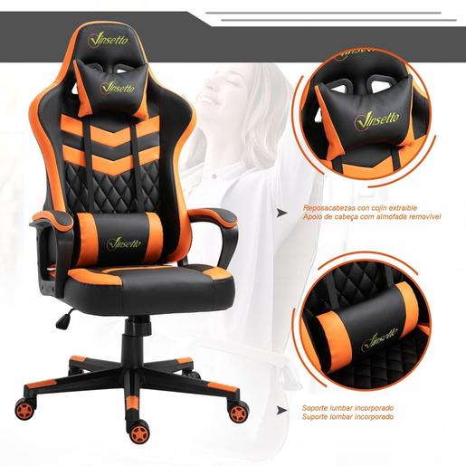 Vinsetto - Cadeira Gaming laranja-preto