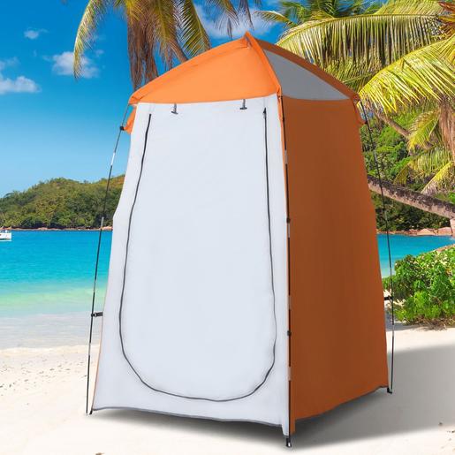 Outsunny - Tenda de duche para campismo com mosquiteiros 123x121x198 cm Laranja