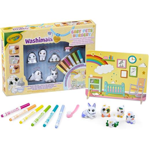 Crayola - Conjunto de guardería Washimals baby pets com 5 mascotes ㅤ