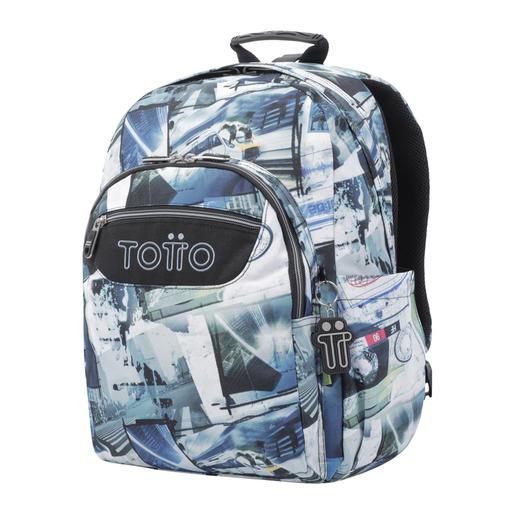 Totto - Mochila escolar adaptable a carro postales y casetes Acuareles