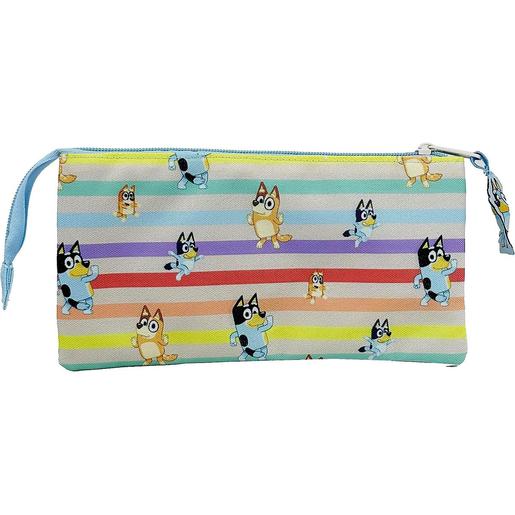 Play - Bluey - Estuche triple multicolor con 5 compartimentos