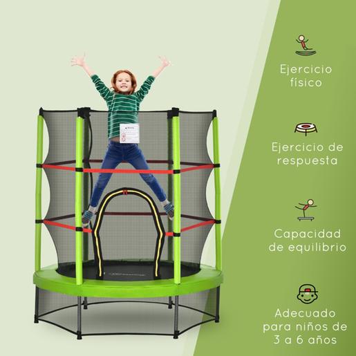 Homcom - Trampolim Verde com rede de segurança de 160 cm