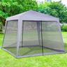 Outsunny - Tenda de jardim 3x3 m Cinzento com mosquiteiras
