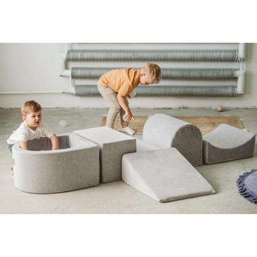 MeowBaby - Parque de juegos infantil de espuma verde con piscina de bolas y 200 bolas blancas